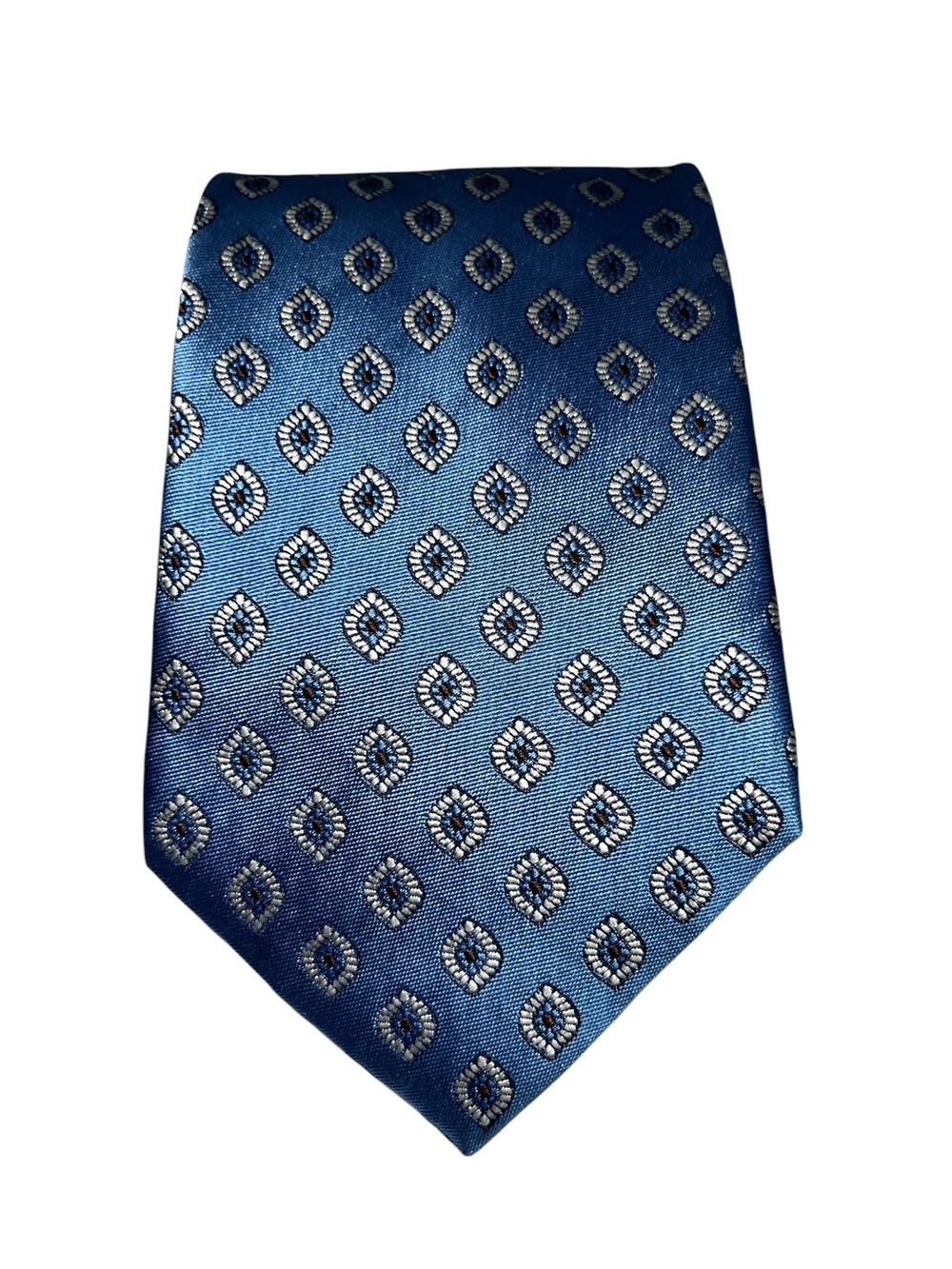 Jos. A. Bank Executive Collection 100% SILK neck tie blue silver EUC